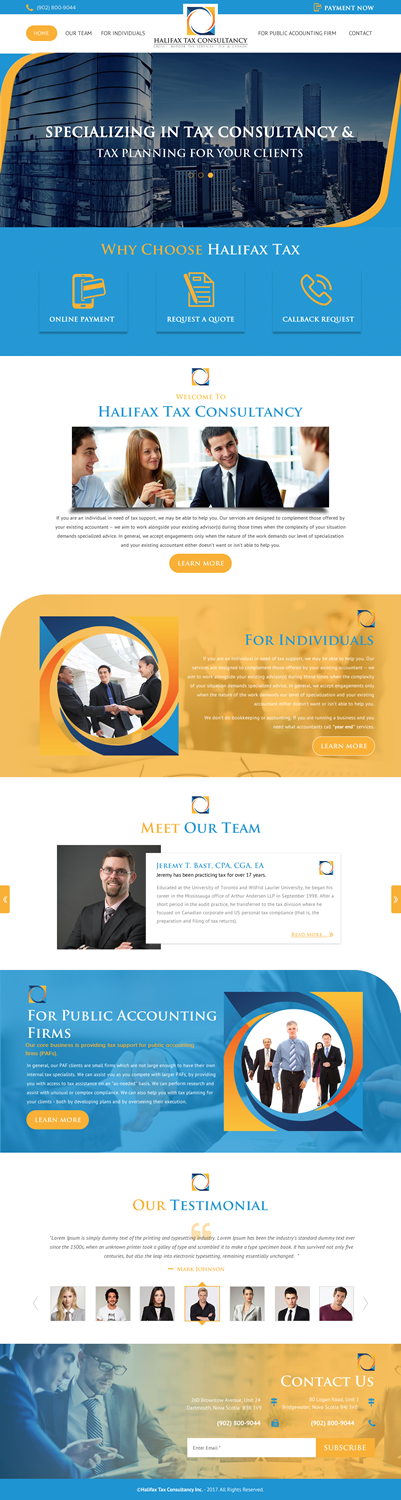 Diseño Web por rightway para Halifax Tax Consultancy Inc. | Diseño #16073137