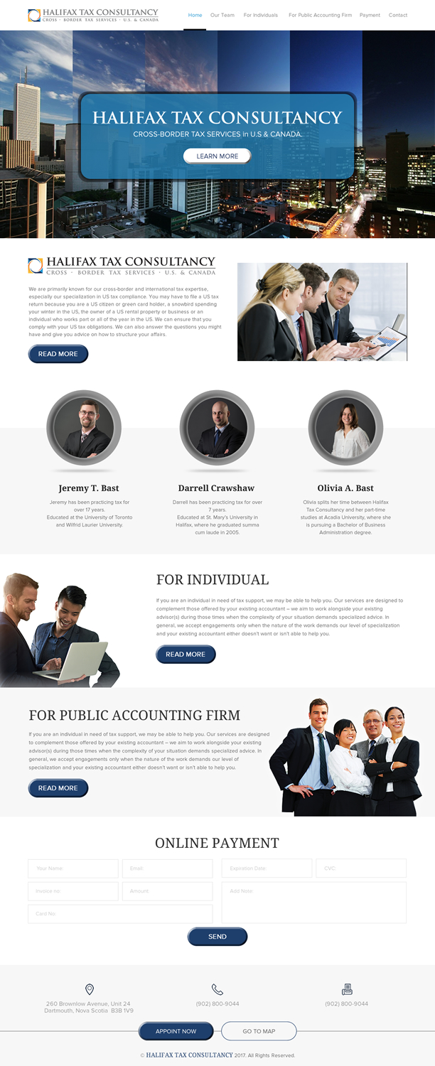 Web Design by rightway for Halifax Tax Consultancy Inc. | Design #16074826