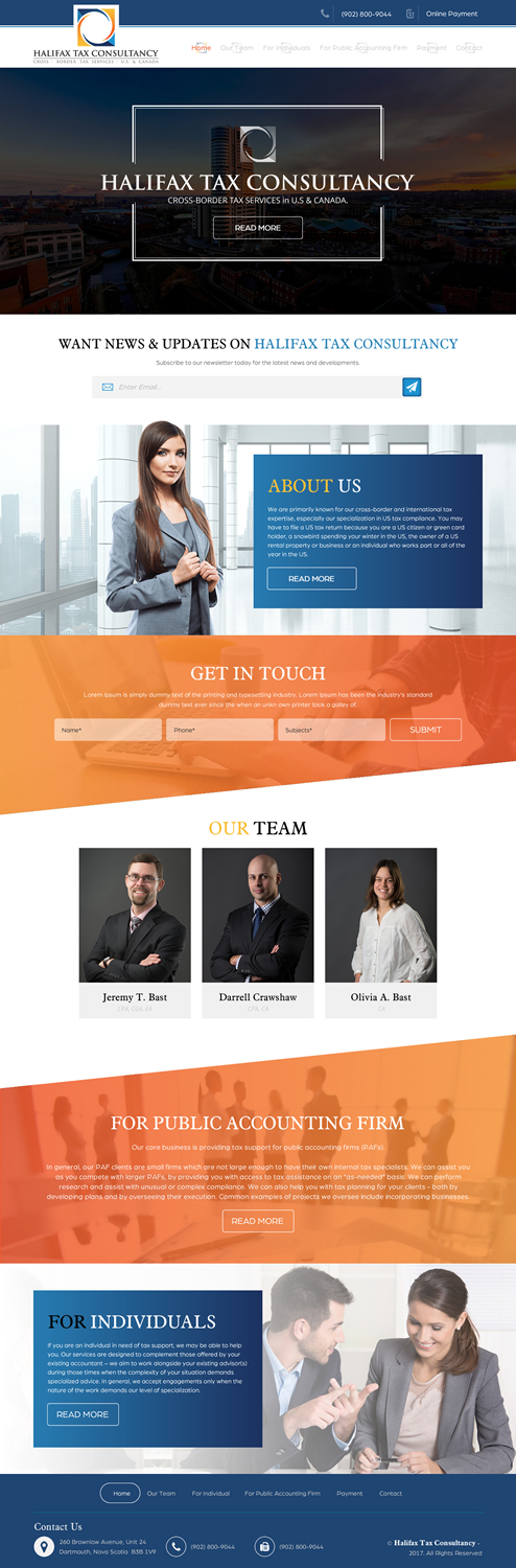 Web-Design von rightway für Halifax Tax Consultancy Inc. | Design #16074866