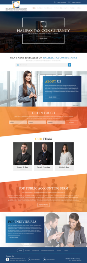 Web-Design von rightway für Halifax Tax Consultancy Inc. | Design: #16074866