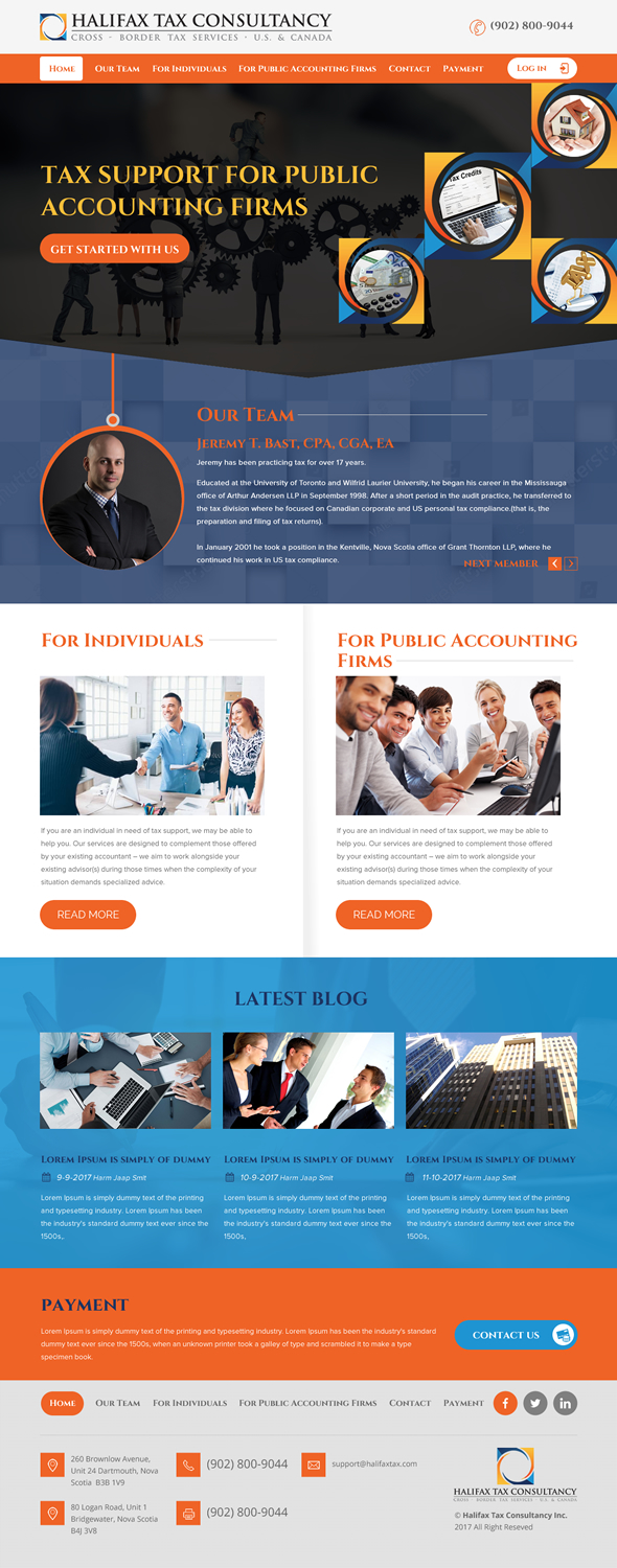 Web Design by rightway for Halifax Tax Consultancy Inc. | Design #16076069