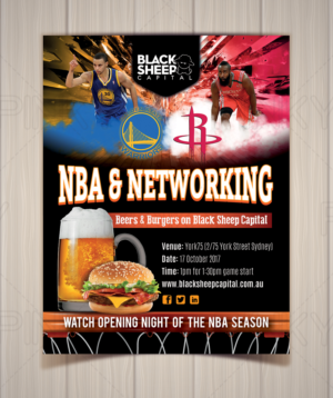 Black Sheep Capital: NBA and Networking | Flyer Design by Pinky 