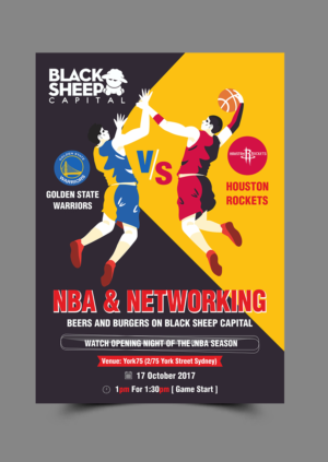 Black Sheep Capital: NBA and Networking | Diseño de Flyer por ecorokerz