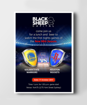 Black Sheep Capital: NBA and Networking | Diseño de Flyer por D Creative