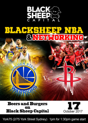 Black Sheep Capital: NBA and Networking | Diseño de Flyer por mgfrontado