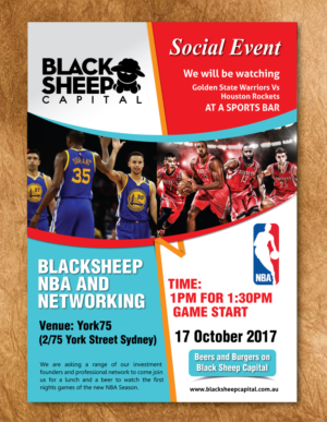 Black Sheep Capital: NBA and Networking | Diseño de Flyer por meet007