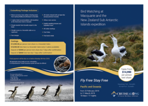 FLY/CRUISE PACKAGE TO THE SUBANTARCTIC ISLANDS | Diseño de Flyer por D Creative