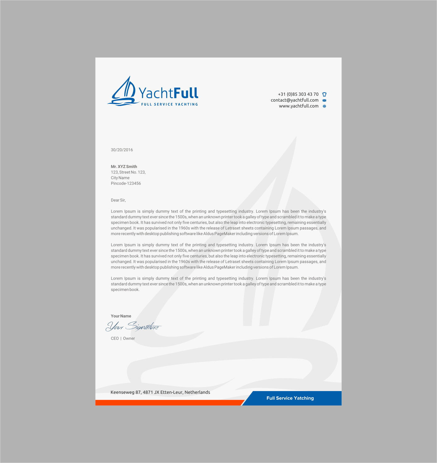 Design de Papeterie par INDIAN_Ashok pour Yachtfull | Design #16082307