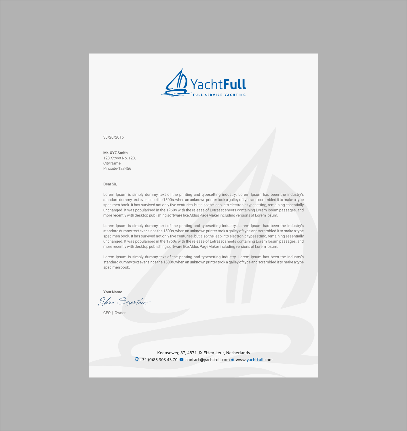 Design de Papeterie par INDIAN_Ashok pour Yachtfull | Design #16082309