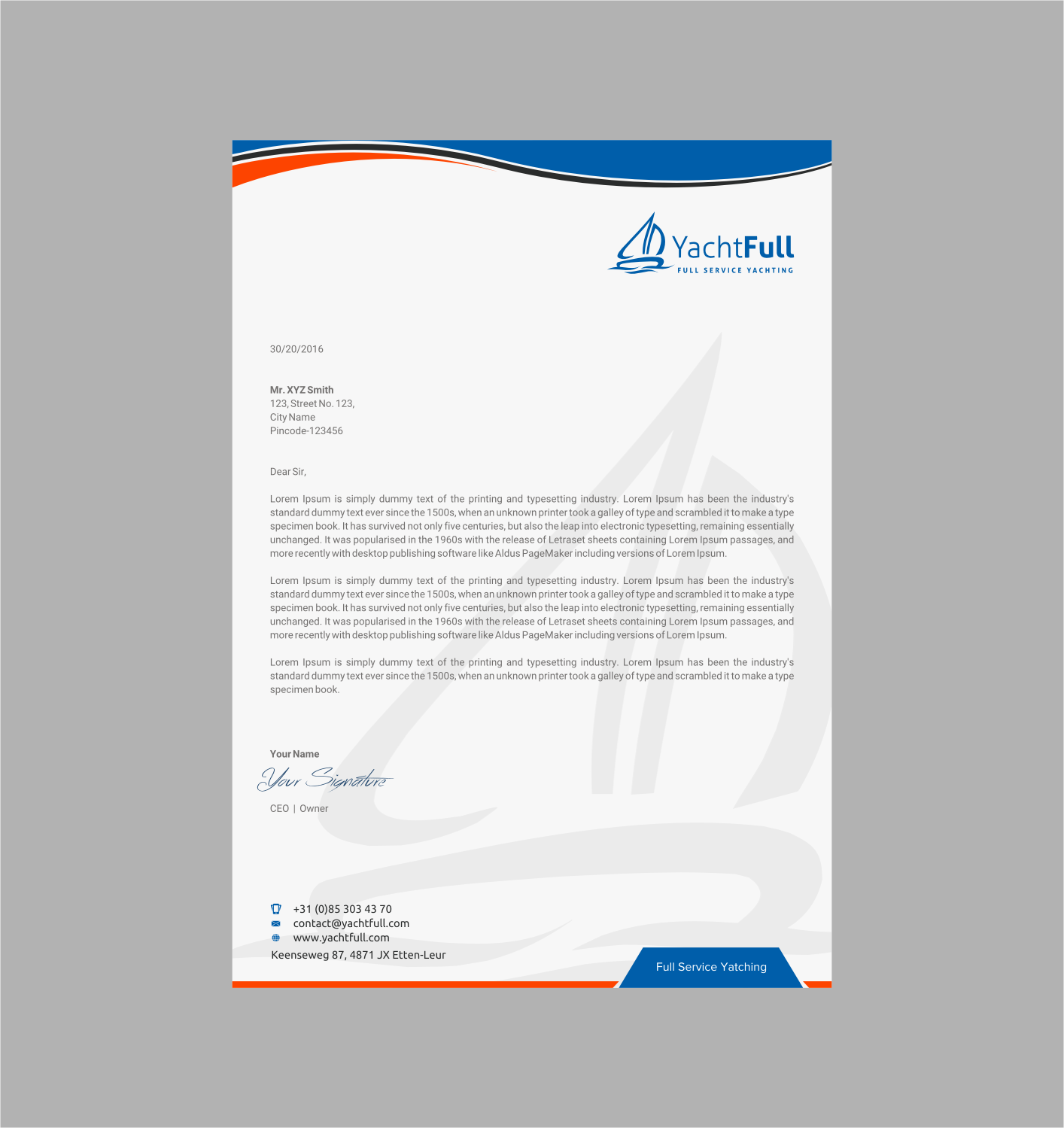 Design de Papeterie par INDIAN_Ashok pour Yachtfull | Design #16082311