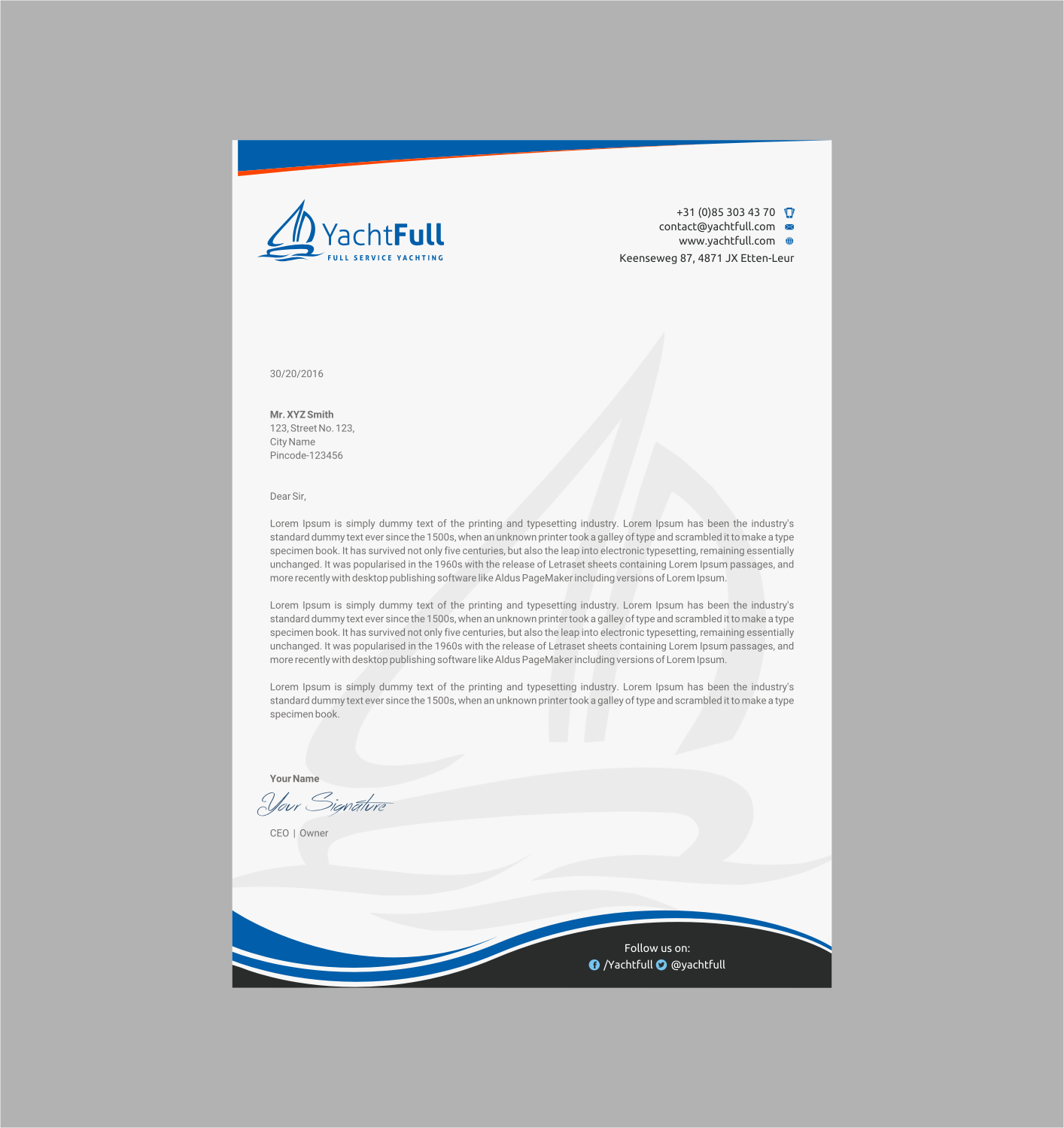 Design de Papeterie par INDIAN_Ashok pour Yachtfull | Design #16082313