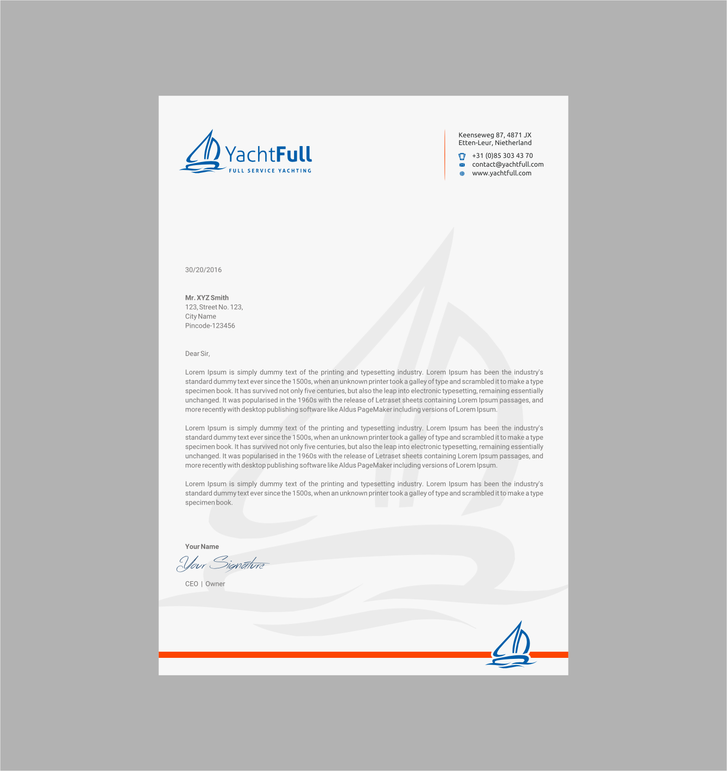 Diseño de Papelería por INDIAN_Ashok para Yachtfull | Diseño #16082314