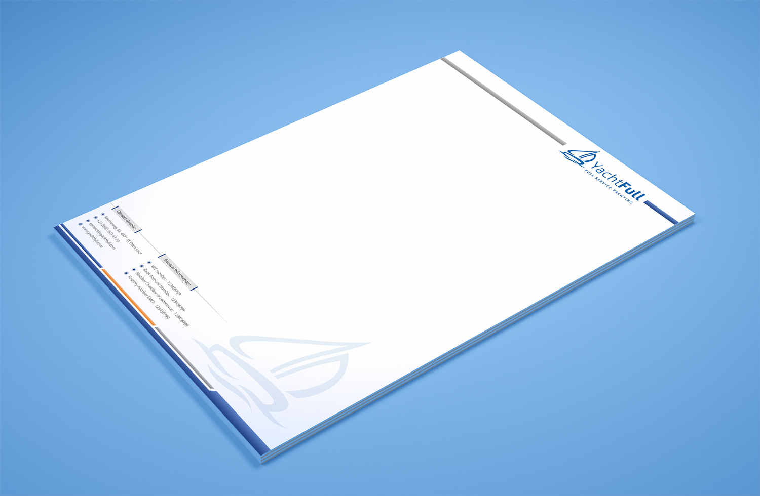 Stationery Design by Petter Goms for Yachtfull | Design #16079964