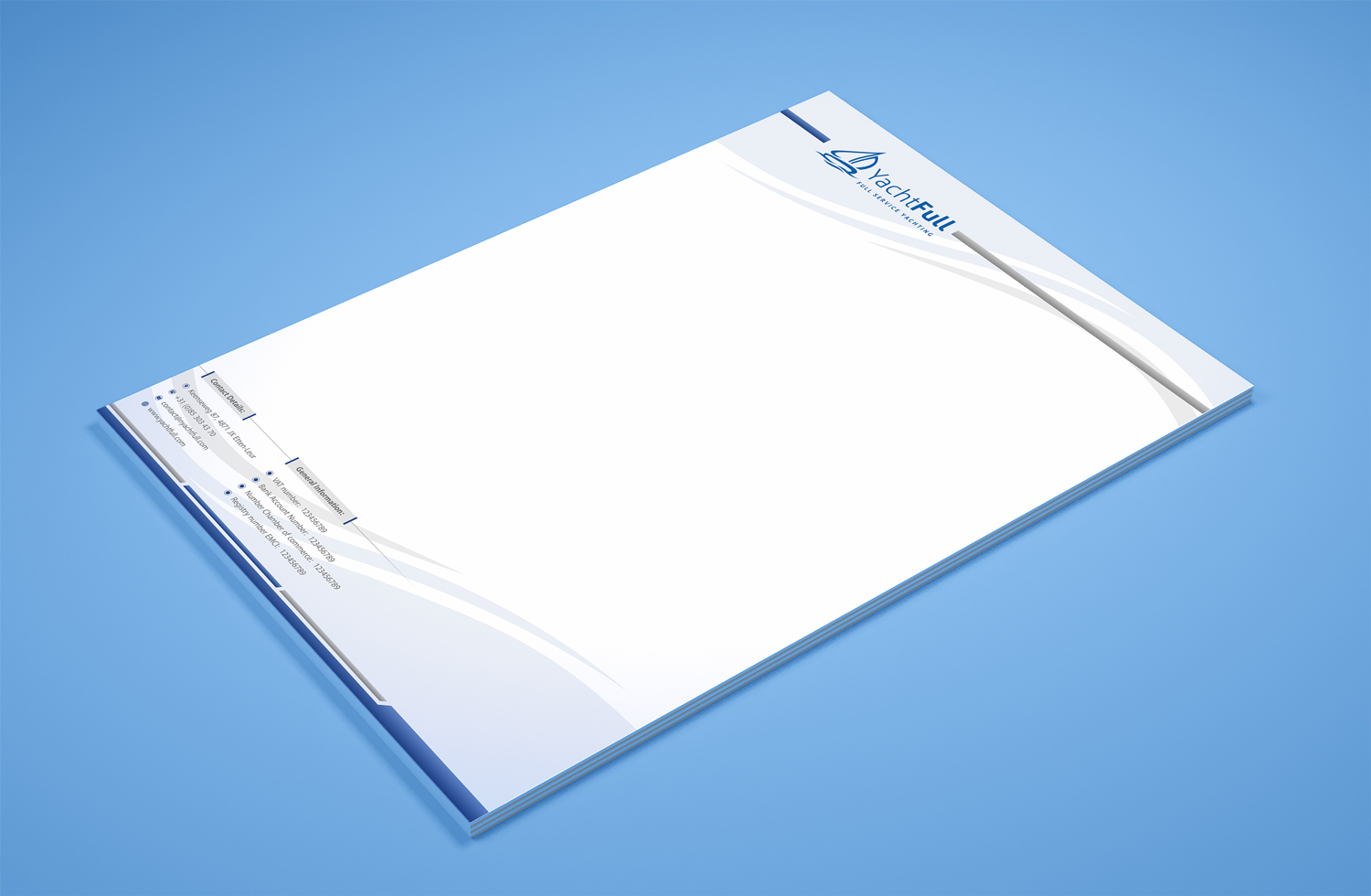 Stationery Design by Petter Goms for Yachtfull | Design #16080019