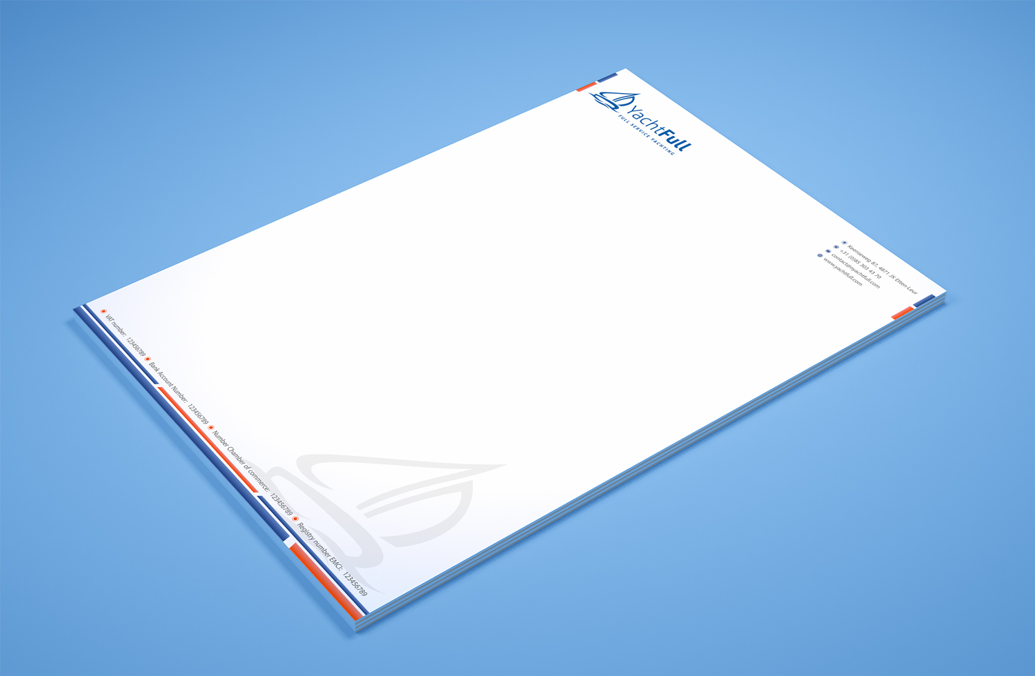Stationery Design by Petter Goms for Yachtfull | Design #16080226