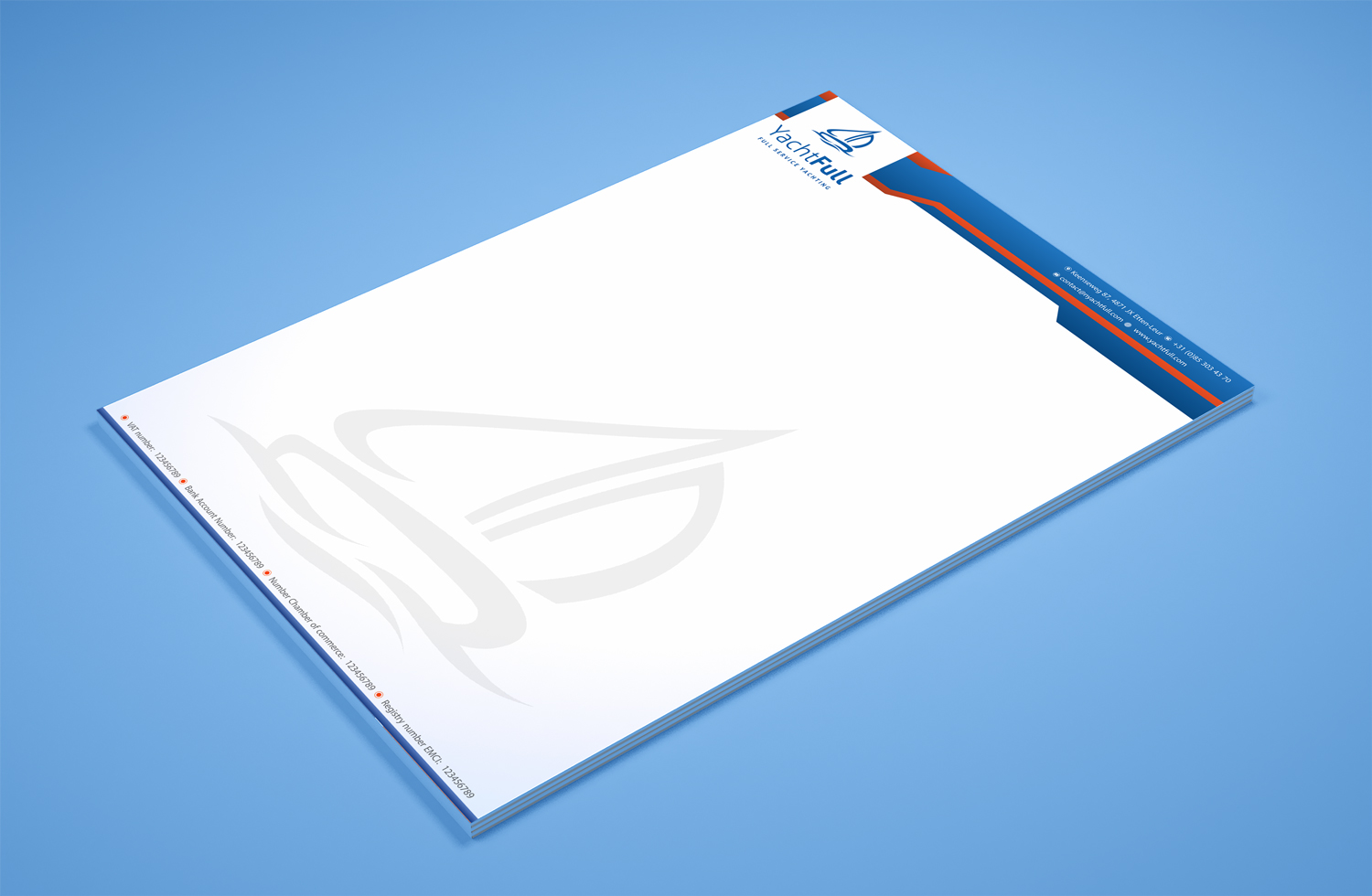 Diseño de Papelería por Petter Goms para Yachtfull | Diseño #16080333