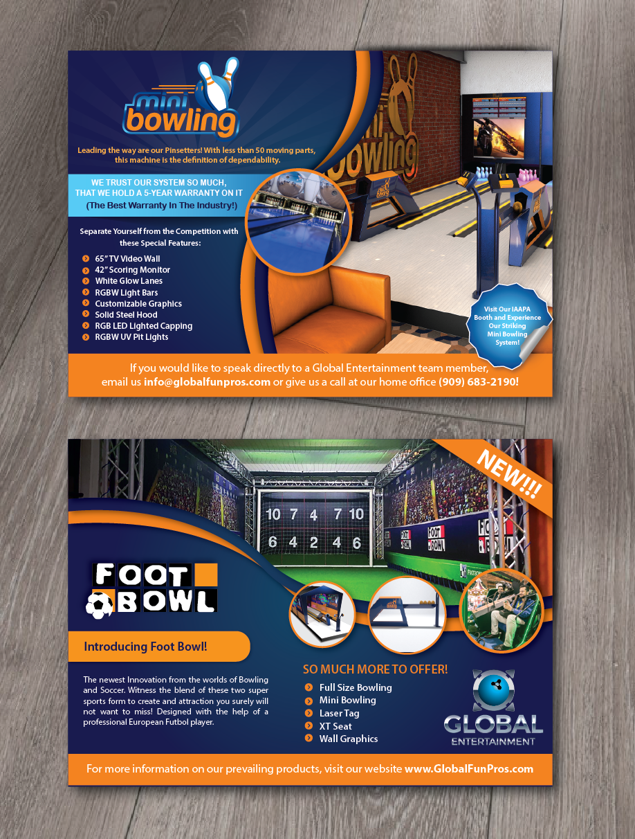 Postcard Design by Alexandar for Global Bowling | Design #16082444