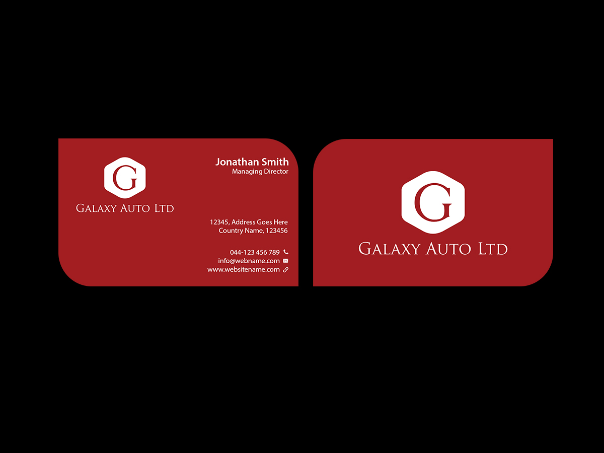 Business Card Design by Creations Box 2015 for Galaxy Auto Ltd | Design #16089011