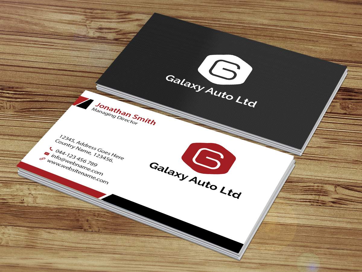Business Card Design by Creations Box 2015 for Galaxy Auto Ltd | Design #16089025