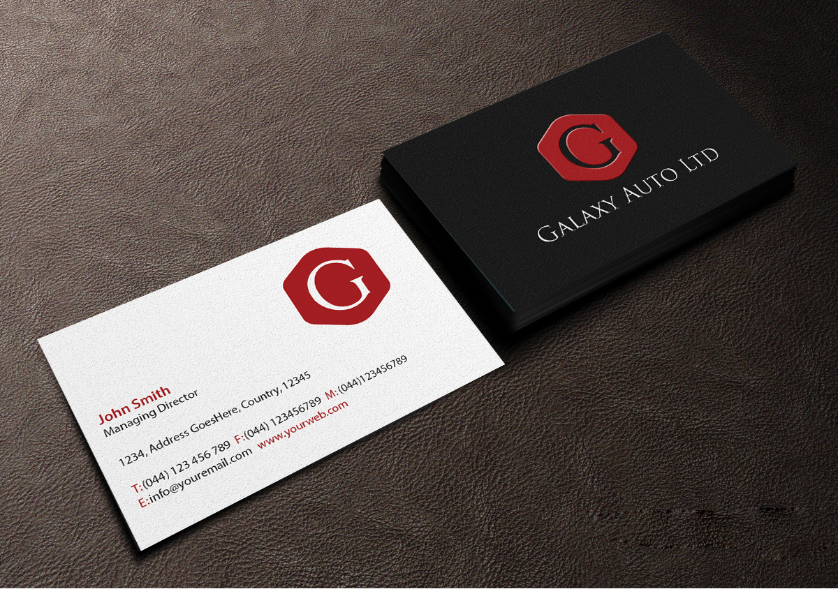 Business Card Design by Creations Box 2015 for Galaxy Auto Ltd | Design #16089027