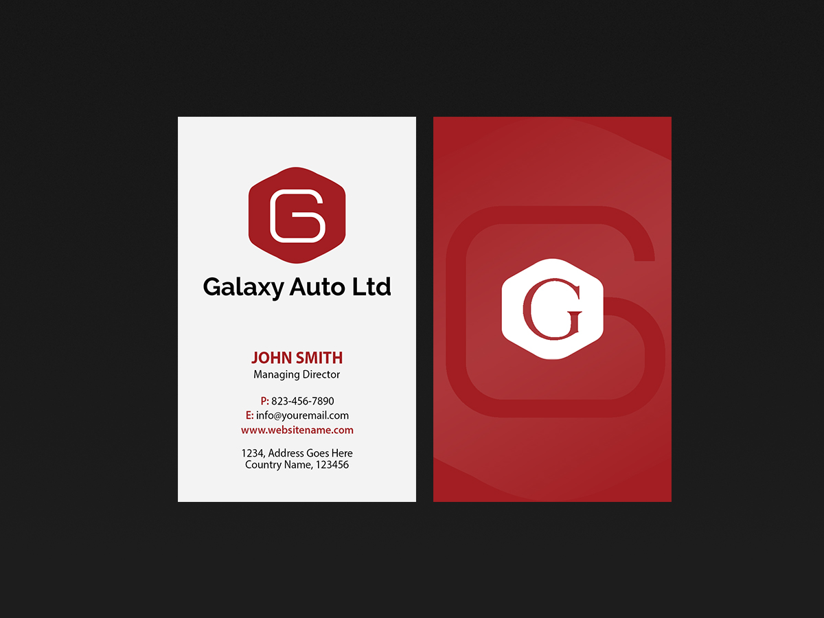 Business Card Design by Creations Box 2015 for Galaxy Auto Ltd | Design #16089029