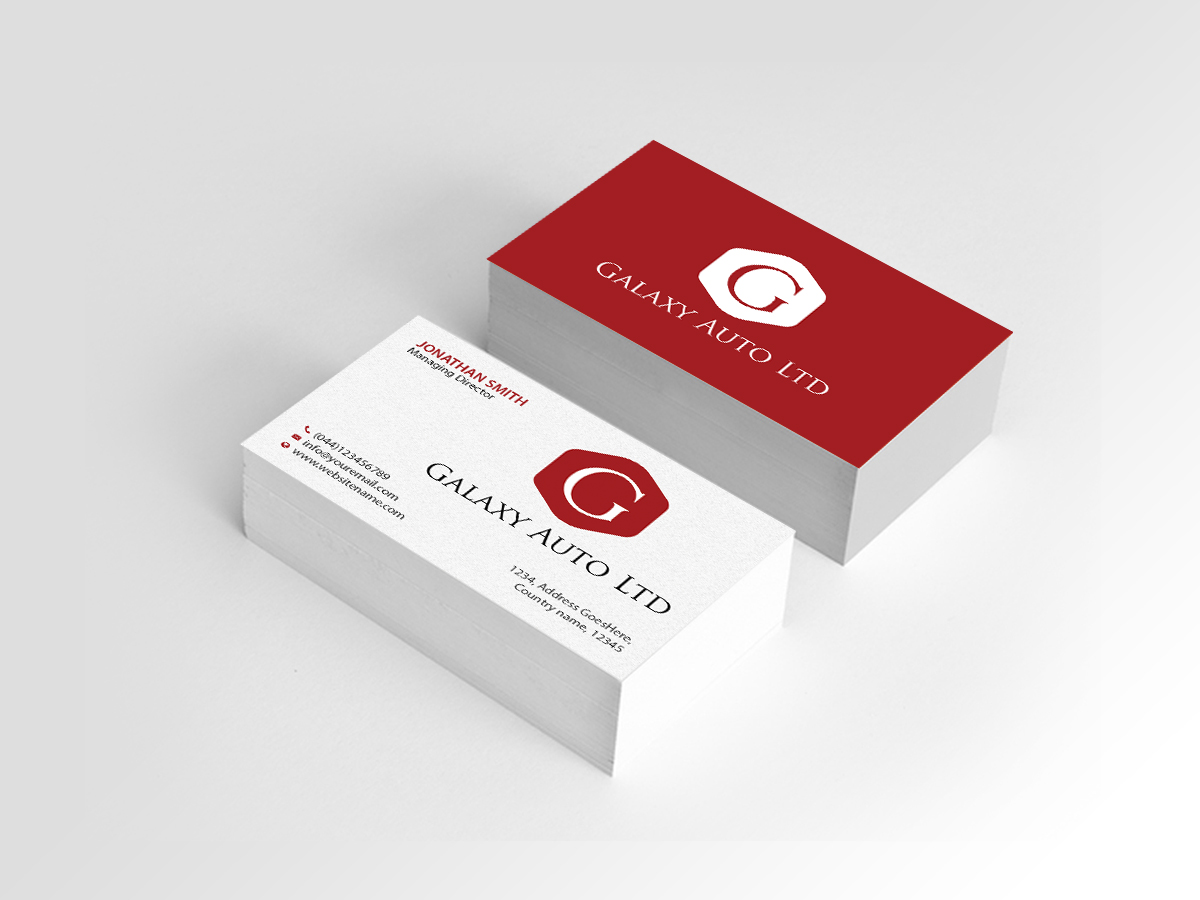 Design de Carte de Visite par Creations Box 2015 pour Galaxy Auto Ltd | Design #16089031