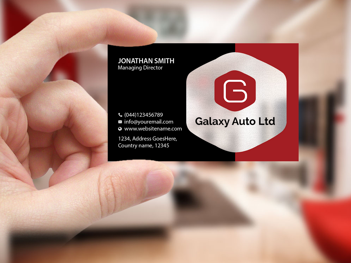 Business Card Design by Creations Box 2015 for Galaxy Auto Ltd | Design #16089037