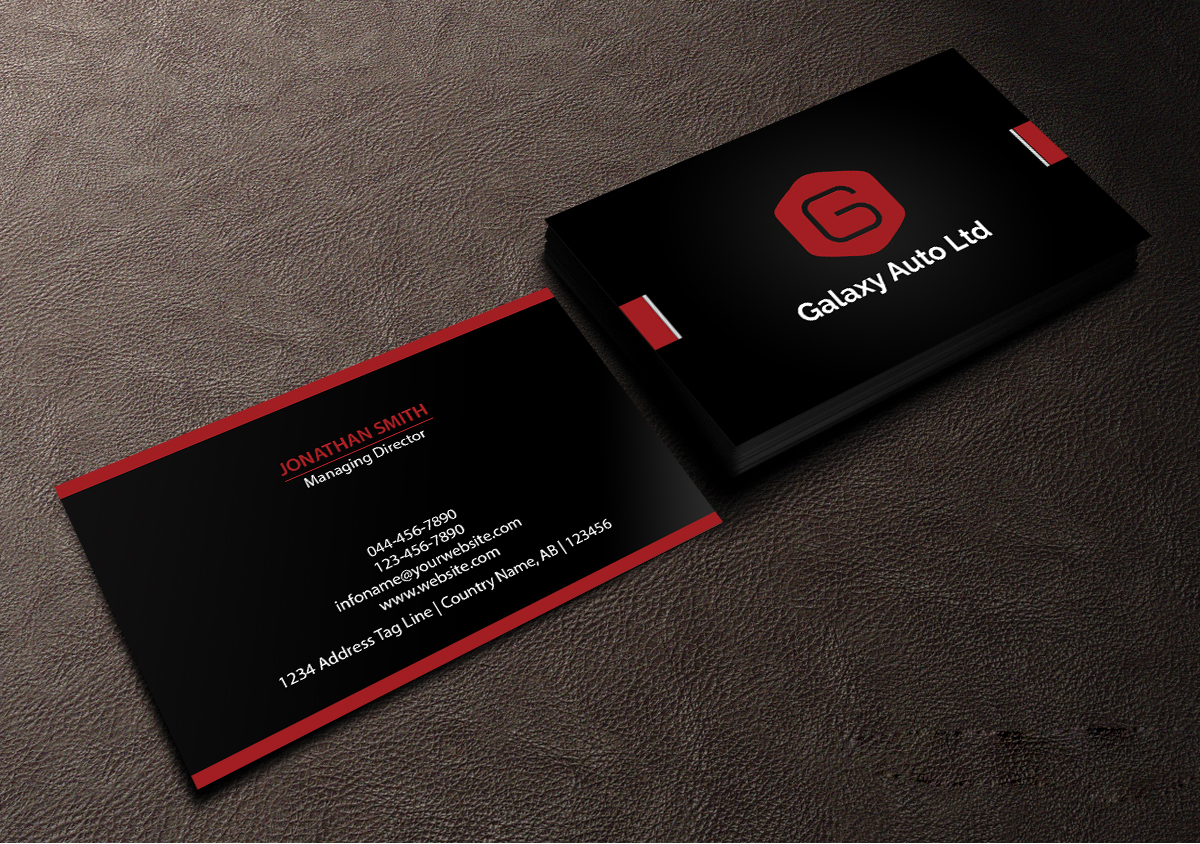 Business Card Design by Creations Box 2015 for Galaxy Auto Ltd | Design #16089040