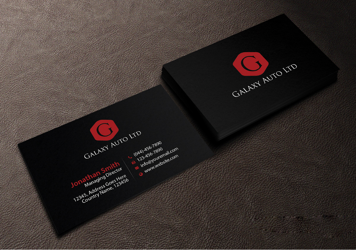 Business Card Design by Creations Box 2015 for Galaxy Auto Ltd | Design #16089041