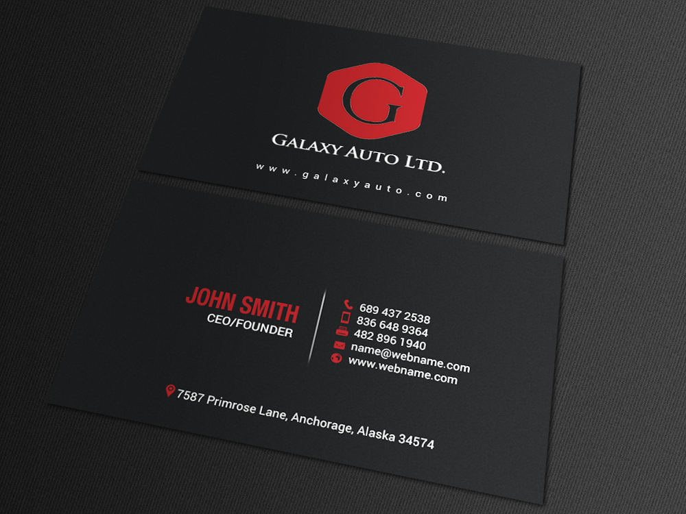 Business Card Design by chandrayaan.creative for Galaxy Auto Ltd | Design #16083756
