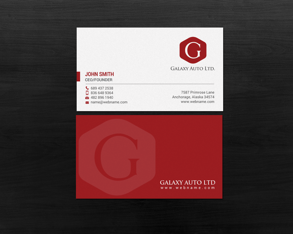 Design de Carte de Visite par chandrayaan.creative pour Galaxy Auto Ltd | Design #16083901