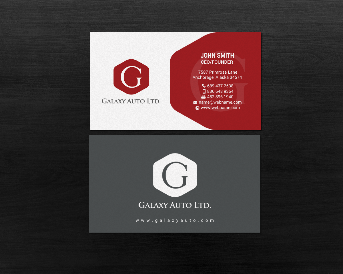 Business Card Design by chandrayaan.creative for Galaxy Auto Ltd | Design #16084089