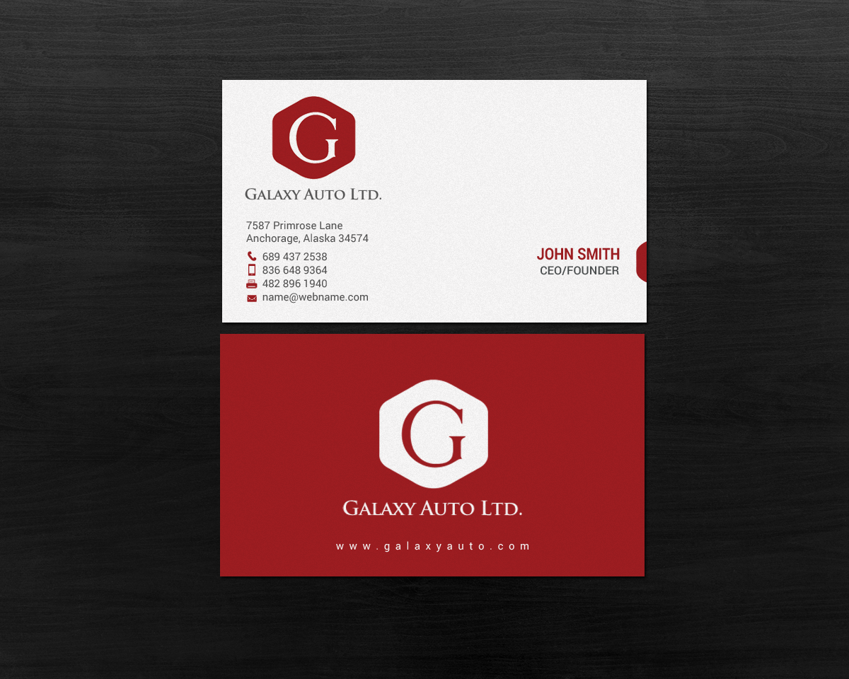 Business Card Design by chandrayaan.creative for Galaxy Auto Ltd | Design #16084091