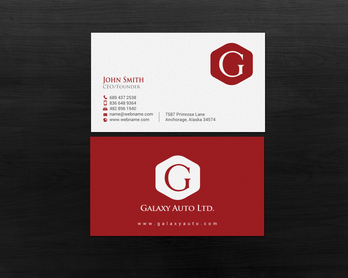 Visitenkarten-Design von chandrayaan.creative für Galaxy Auto Ltd | Design #16084093