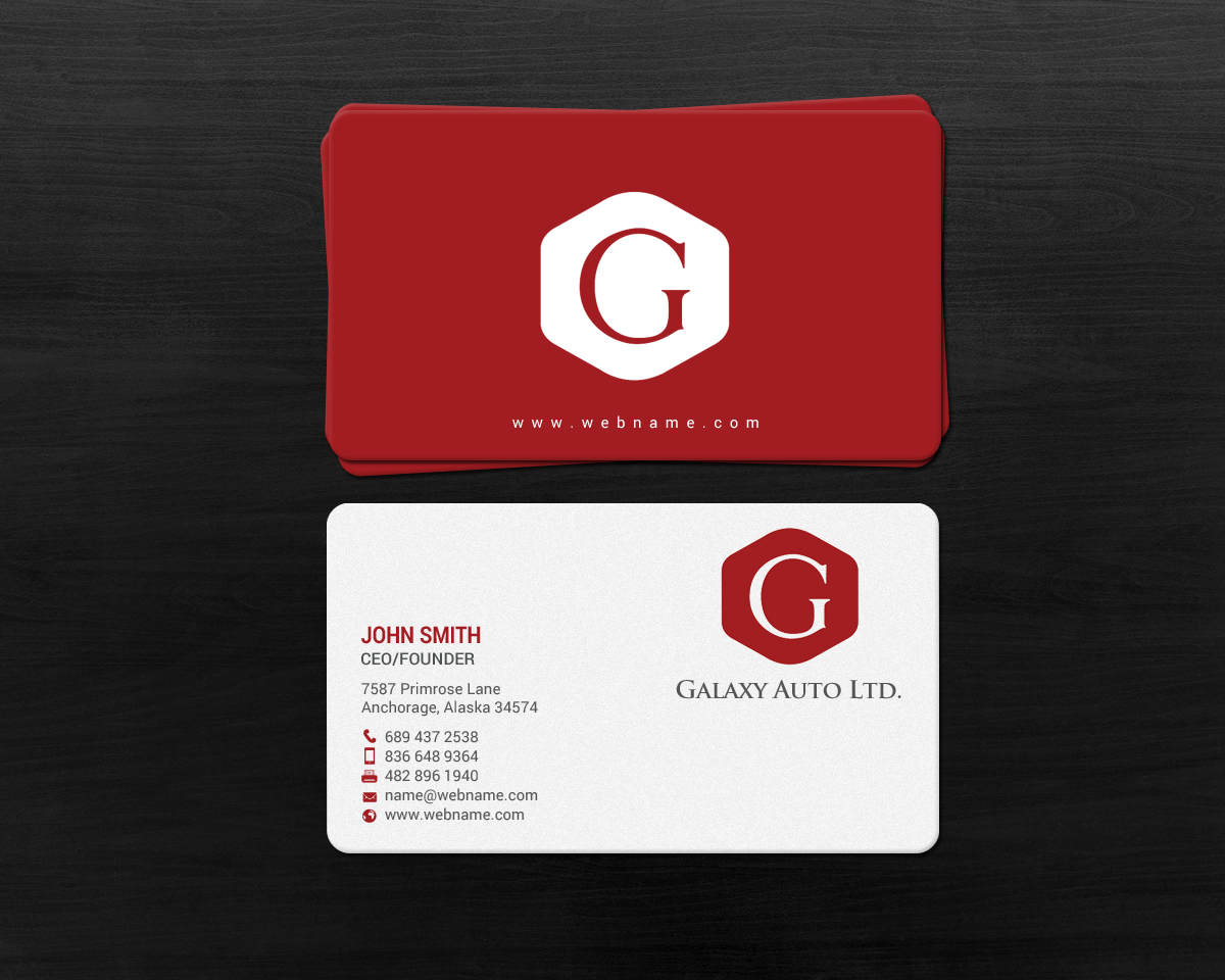 Business Card Design by chandrayaan.creative for Galaxy Auto Ltd | Design #16084546