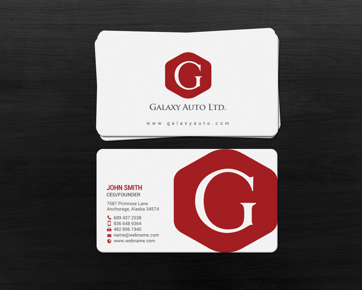 Business Card Design by chandrayaan.creative for Galaxy Auto Ltd | Design #16084579
