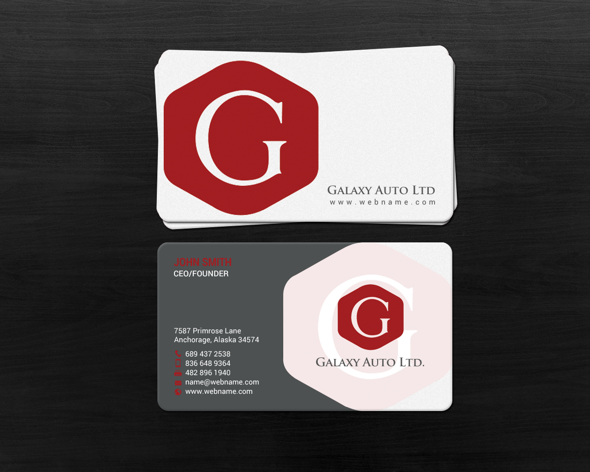Design de Carte de Visite par chandrayaan.creative pour Galaxy Auto Ltd | Design #16084581
