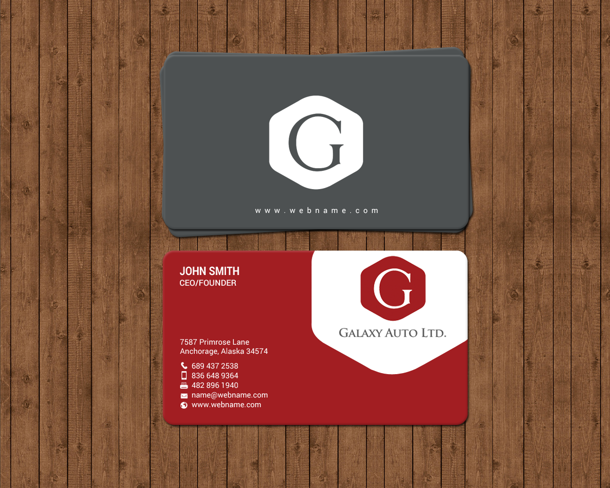 Design de Carte de Visite par chandrayaan.creative pour Galaxy Auto Ltd | Design #16084625