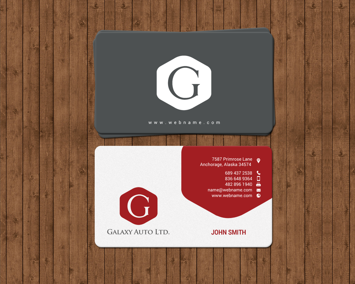 Design de Carte de Visite par chandrayaan.creative pour Galaxy Auto Ltd | Design #16084627