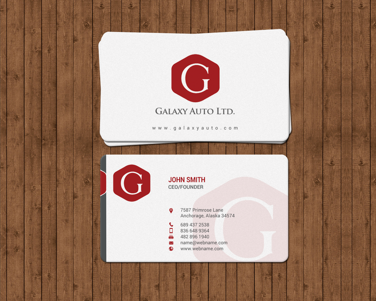Business Card Design by chandrayaan.creative for Galaxy Auto Ltd | Design #16085692