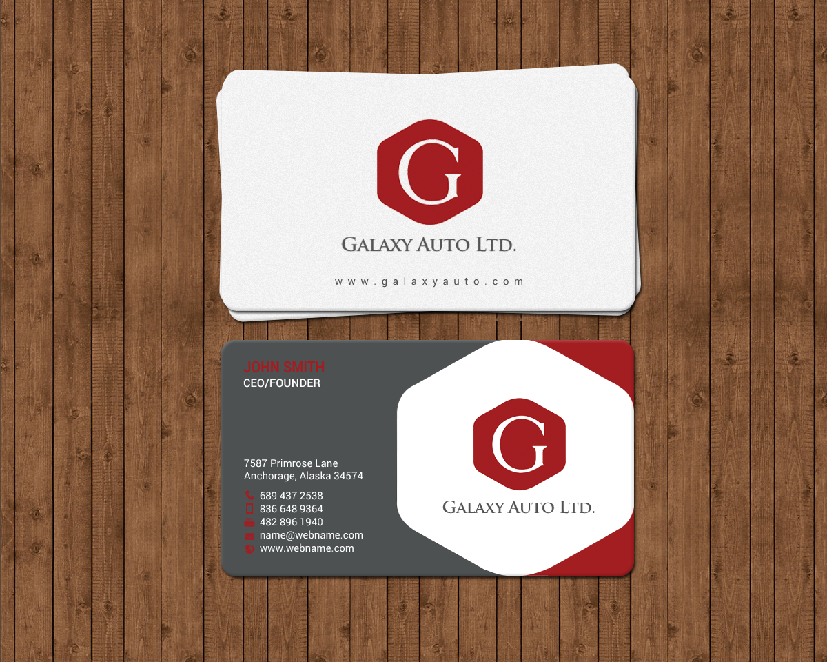 Design de Carte de Visite par chandrayaan.creative pour Galaxy Auto Ltd | Design #16085716