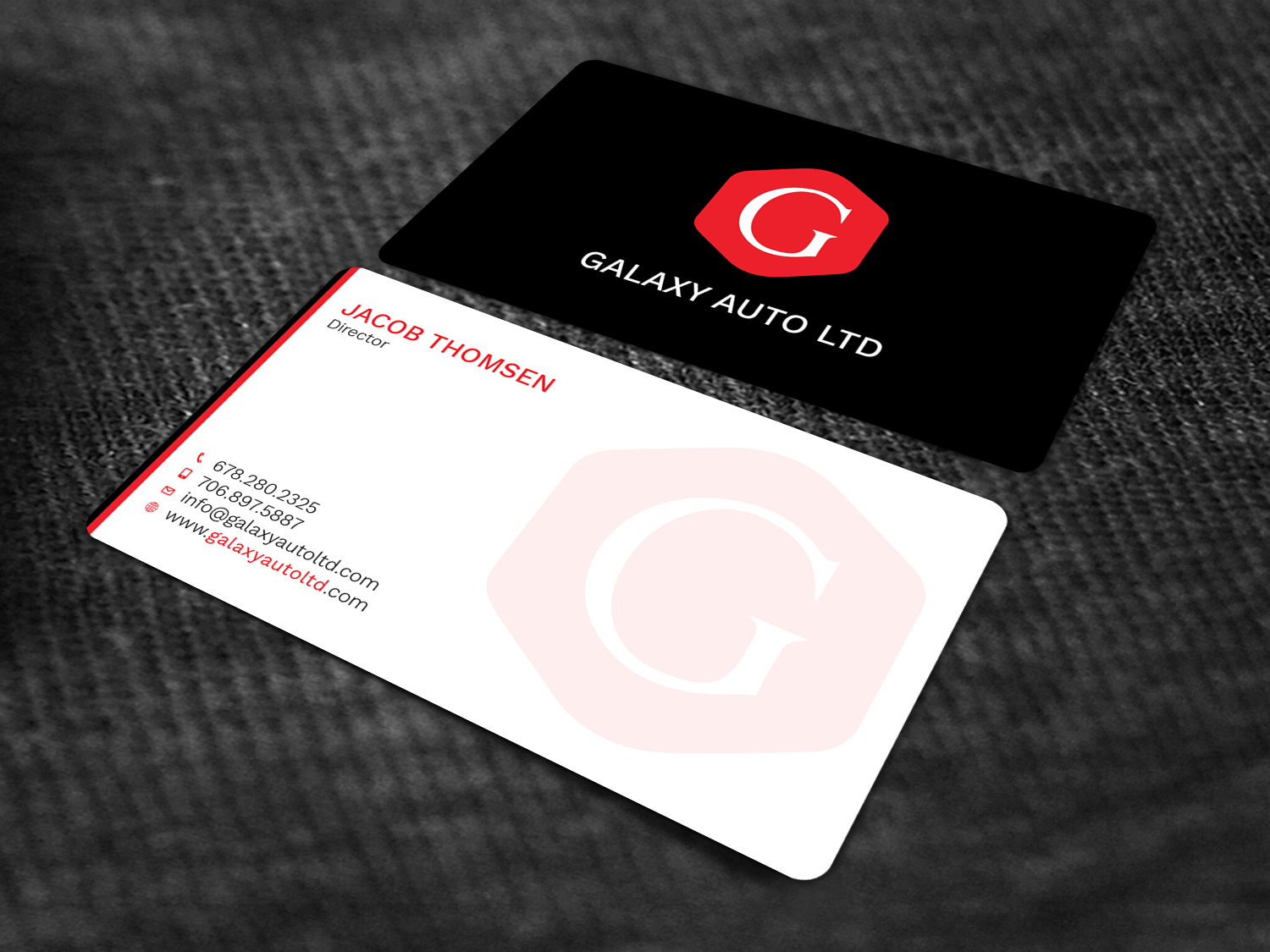 Visitenkarten-Design von Graphic Flame für Galaxy Auto Ltd | Design #16086056