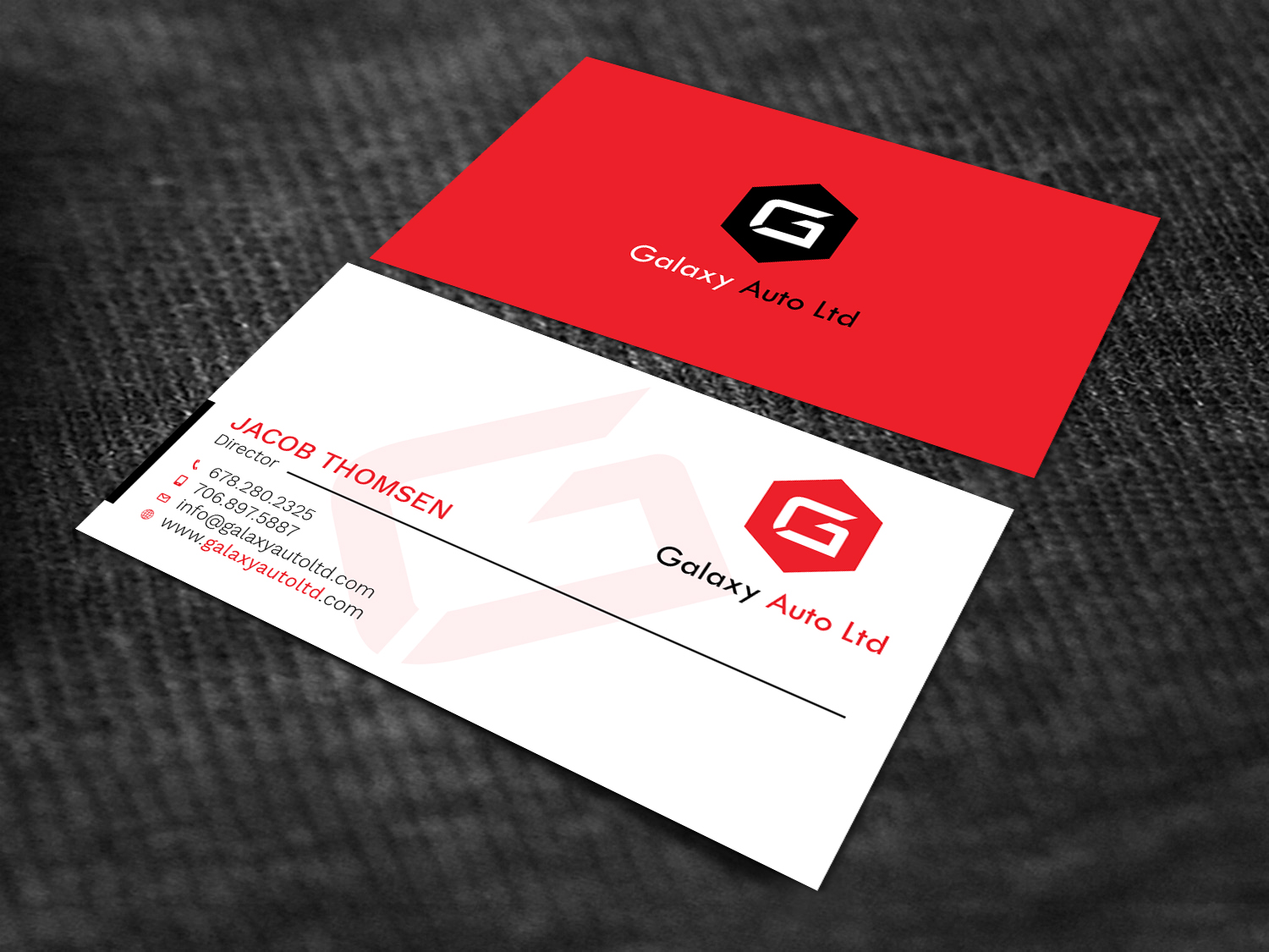 Diseño de Tarjeta de Presentación por Graphic Flame para Galaxy Auto Ltd | Diseño #16086058