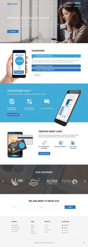 Bitcoin Wallet &amp; VISA Landing Page