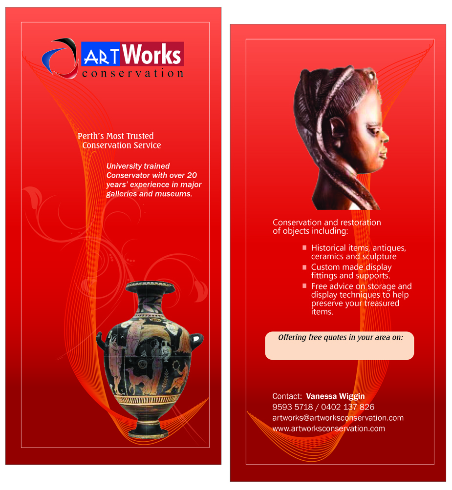 Diseño de Flyer por Artikrafts para ArtWorks Conservation | Diseño #605420