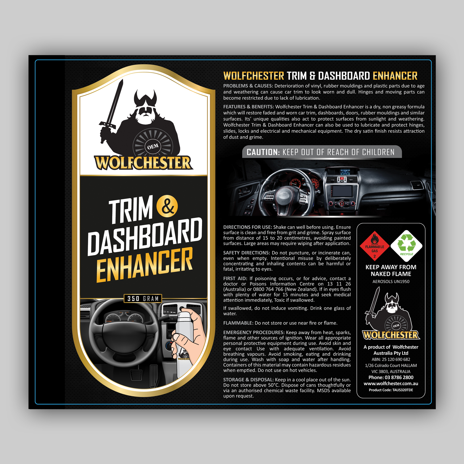 Packaging Design by Mariyam Khan for Wolfchester Australia | Design #16502757