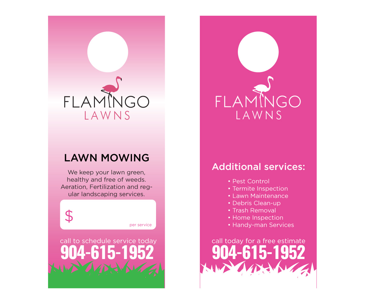 Diseño de Flyer por Sergio Coelho para FLAMINGO LAWNS LLC | Diseño #16106873