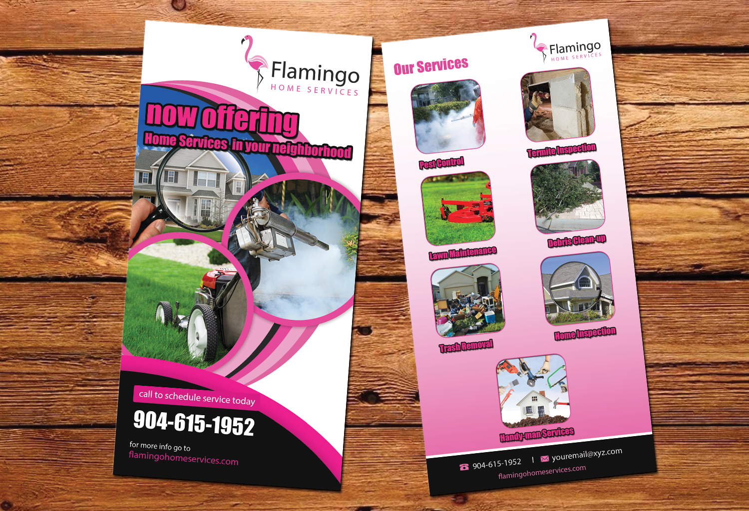 Flyer Design by Riz' for FLAMINGO LAWNS LLC | Design #16114066