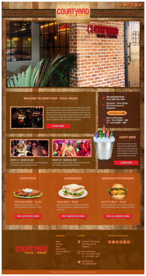 COURTYARD Pizza and Wraps | Web Design by -Marc-