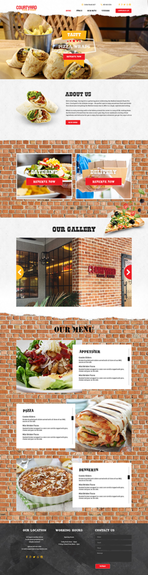 COURTYARD Pizza and Wraps | Web Design by Lauren
